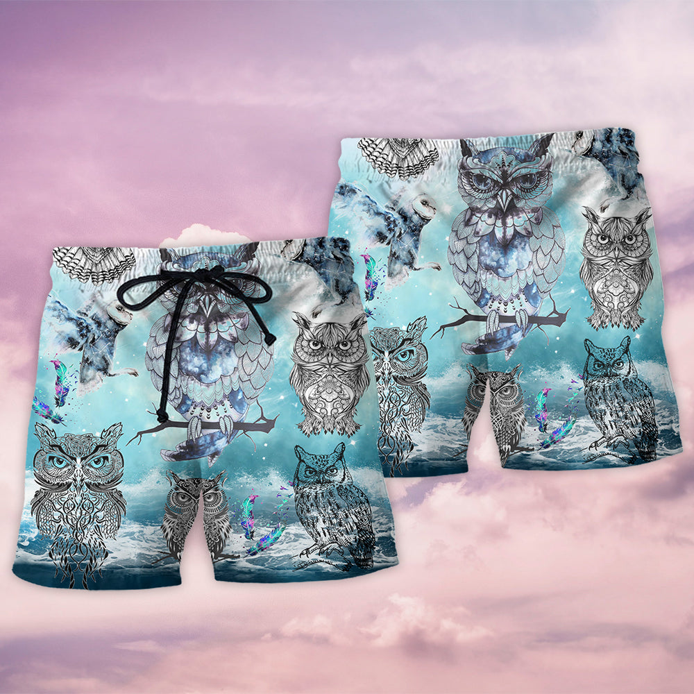 Owl Tattoo Fantasy Sky Cool Beach Shorts For Coastal Adventures And Relaxed Summer Wear