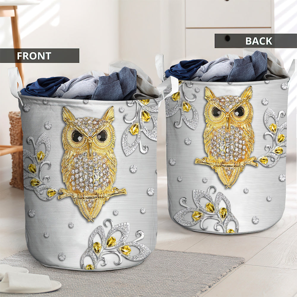 Cute Yellow Owl Advice Laundry Basket For Bathroom Bedroom Storage
