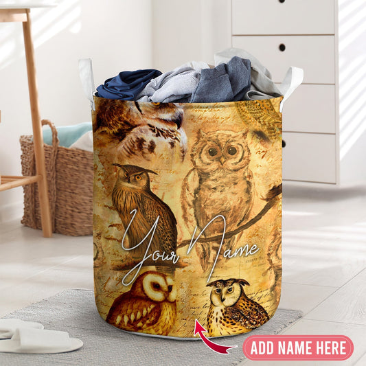 Owl Vintage Style Laundry Basket For Bathroom Bedroom Storage