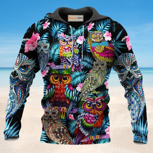 Beautiful Owl Flowers Hoodie For Nature Lovers Casual Travel And Comfortable Layering