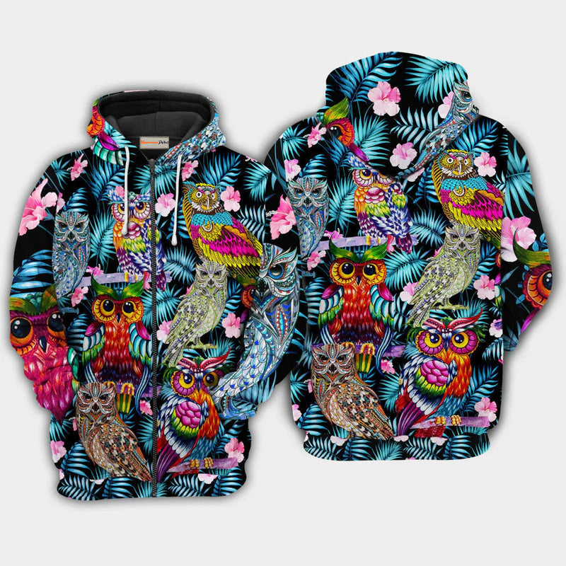 Owls Flowers Hoodie For Relaxed Streetwear Weekend Travel And Everyday Style
