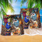 Owl Full Color Love Hawaiian Print Beach Shorts For Sunny Getaways And Gifting