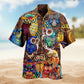Christmas Snowman Town Hawaiian Shirt Collar And Front View For Warm Weather Events