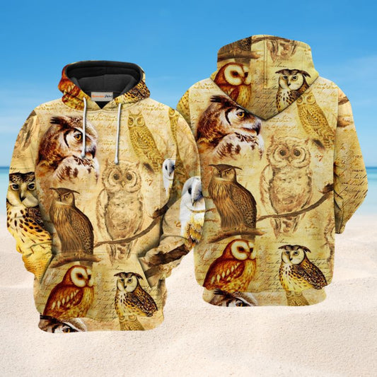 Retro Owls Love Life Hoodie For Travel Days Outdoor Events And Thoughtful Gifts