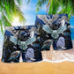 Owl Silent Night Singing Beach Shorts Design Detail For Nature Inspired Coastal Travel