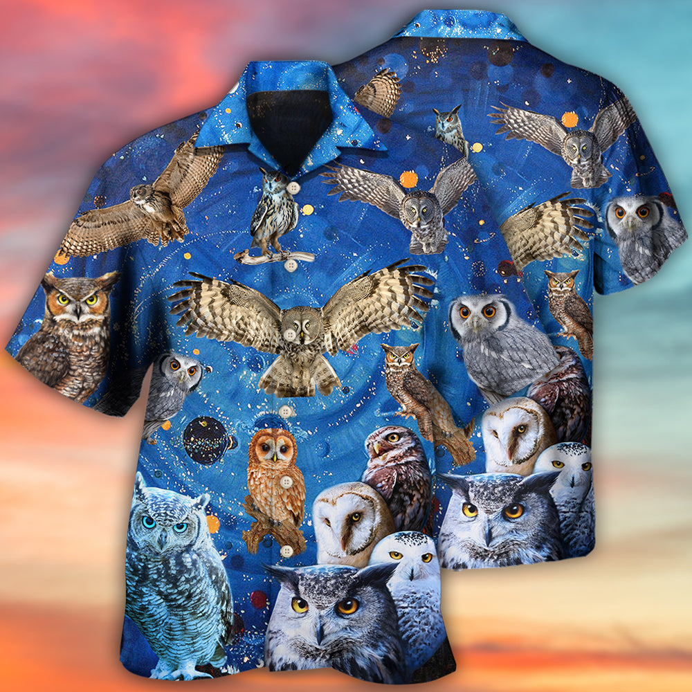 Owl Play Together Hawaiian Shirt Design Detail For Sunny Adventures And Casual Wear
