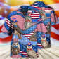 Owl USA Flag Independence Day Hawaiian Shirt Design View For Casual Summer Styling