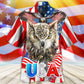 Owl American Independence Day Hawaiian Shirt Pattern View For Lightweight Everyday Style