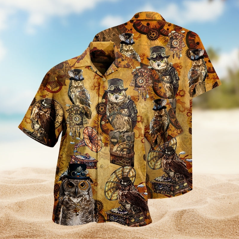 Owls Wisdom Hawaiian Shirt For Beach Days, Summer Outings, And Thoughtful Gift Giving