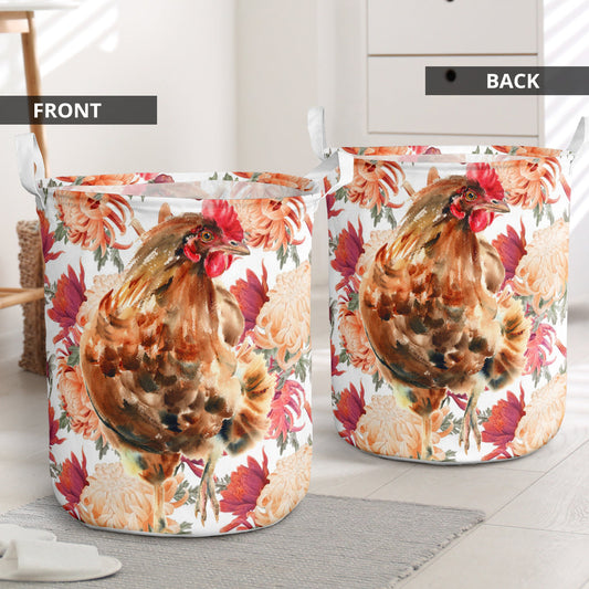 Colorful Chicken Laundry Basket For Bathroom Bedroom Storage