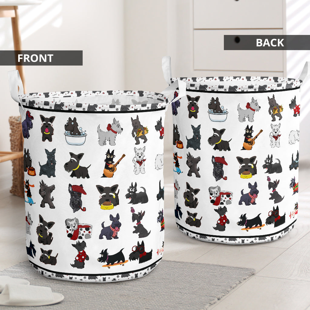 Scottish Terrier Laundry Basket For Bathroom Bedroom Storage