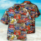 Creative Colorful Packed Trucks Hawaiian Shirt For Coastal Travel, Casual Events, And Comfortable Summer Wear