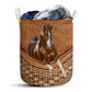 Horse Paint Horse Rattan Texture Laundry Basket For Bathroom Bedroom Storage