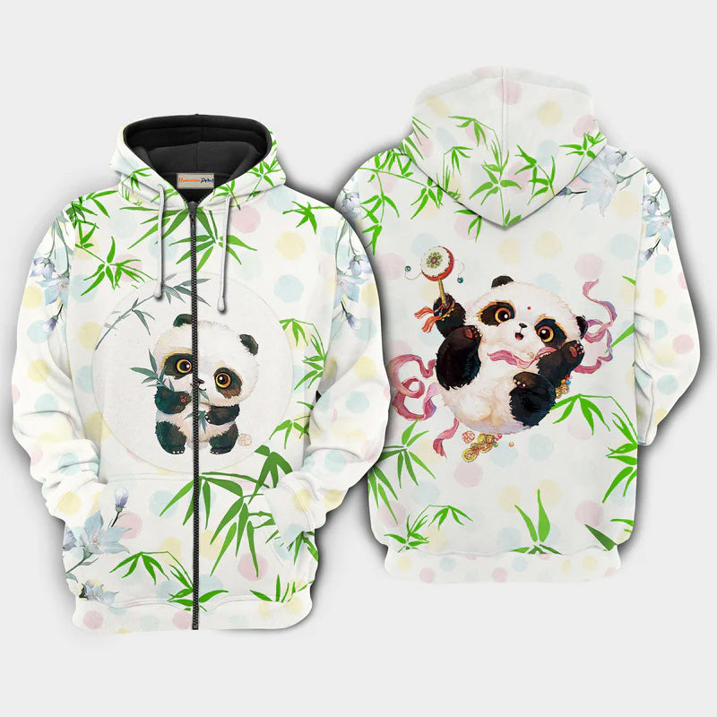Cute Panda Happiness Hoodie For Wildlife Adventures Everyday Wear And Relaxed Outfits