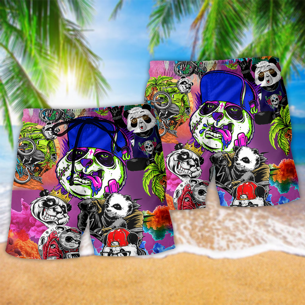 Panda Love Animals Colorful Beach Shorts Graphic Detail For Resort Trips And Casual Outings