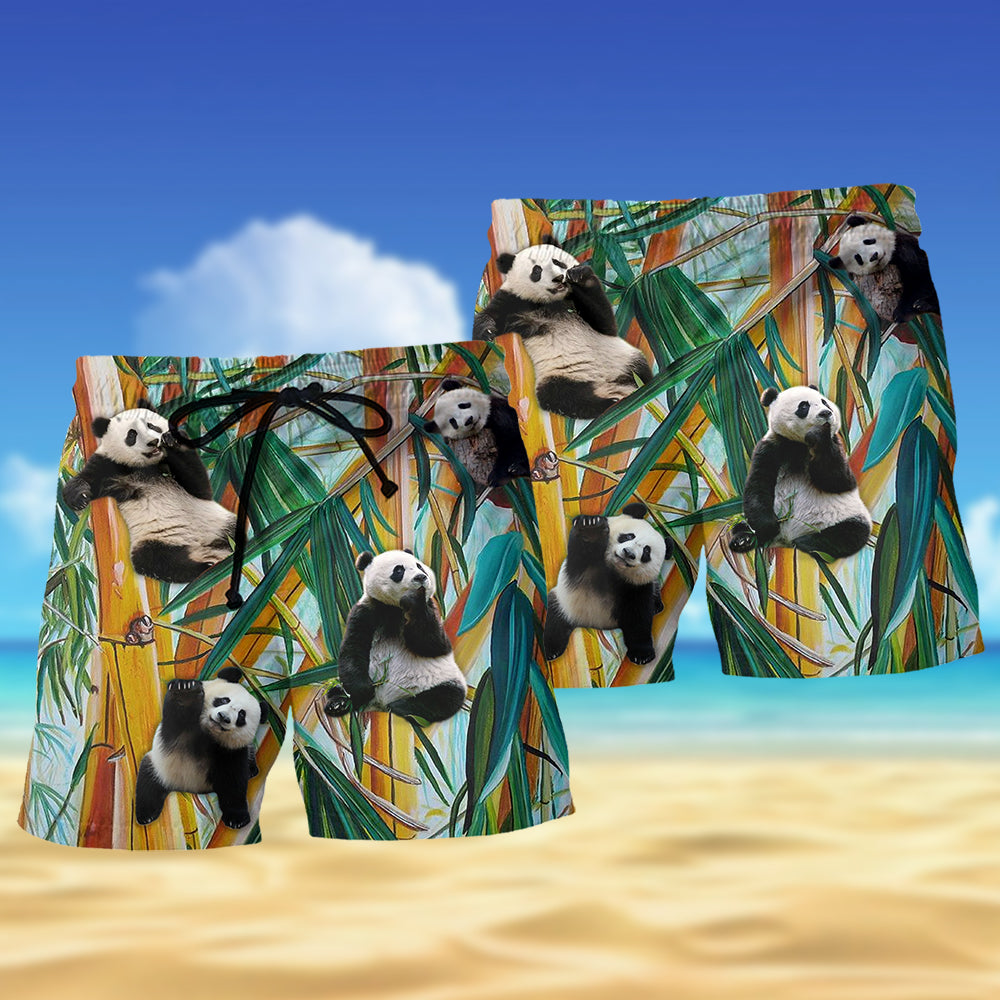 Panda Play Funny Together Beach Shorts For Warm Weather Travel And Everyday Comfort
