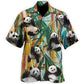Creative Cute Panda Minimal Hawaiian Shirt For Tropical Holidays, Outdoor Gatherings, And Everyday Comfort
