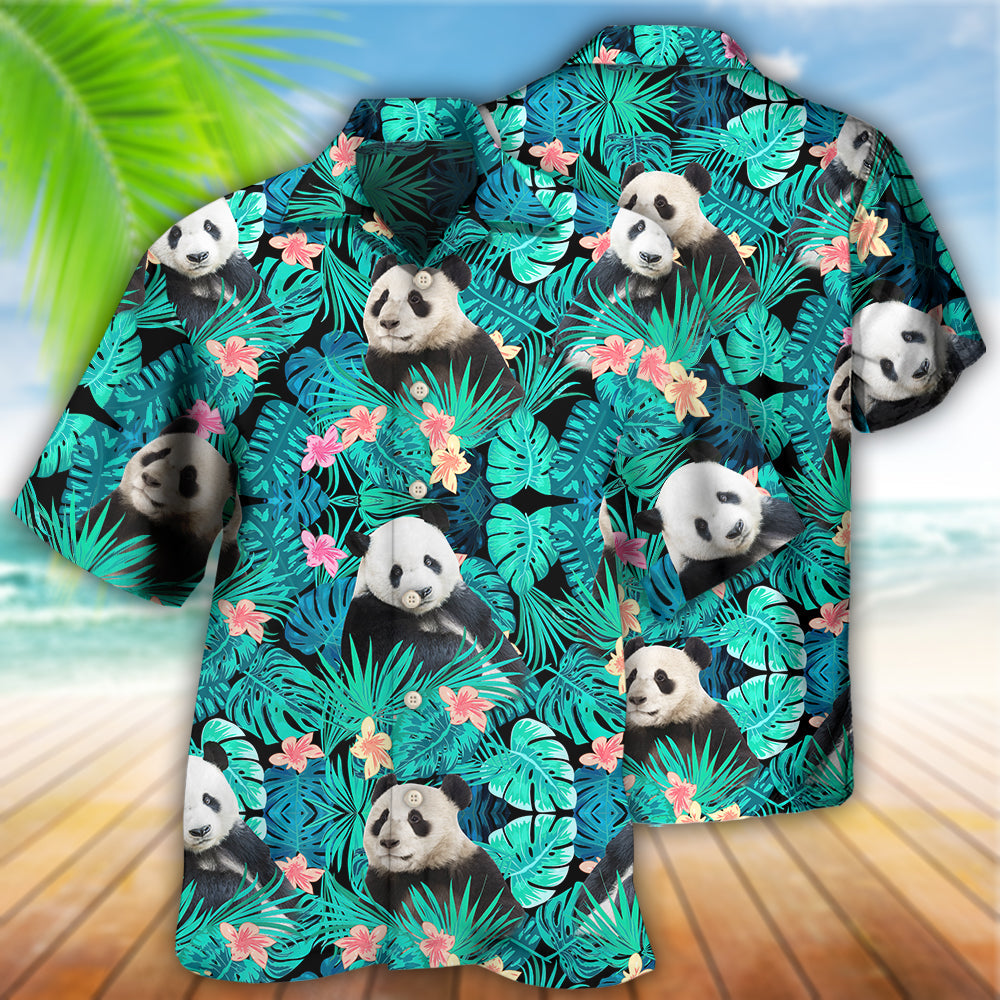 Tropical Summer Panda Hawaiian Shirt With All Over Print For Resort Travel Summer Outings And Casual Gatherings
