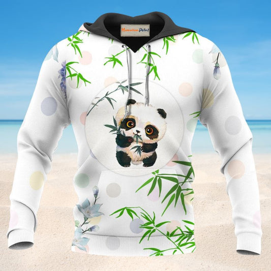 White Panda Happiness Hoodie For Animal Enthusiasts Outdoor Activities And Daily Wear
