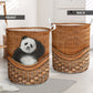 Panda Rattan Texture Laundry Basket For Room Home Organizer