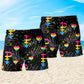 Tropical Leaf Rainbow Pride Pansexual Pride Beach Shorts Pattern Detail For Resort Wear And Versatile Outdoor Wear