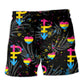 Tropical Leaf Rainbow Pride Pansexual Pride Beach Shorts For Oceanfront Escapes And Versatile Outdoor Wear