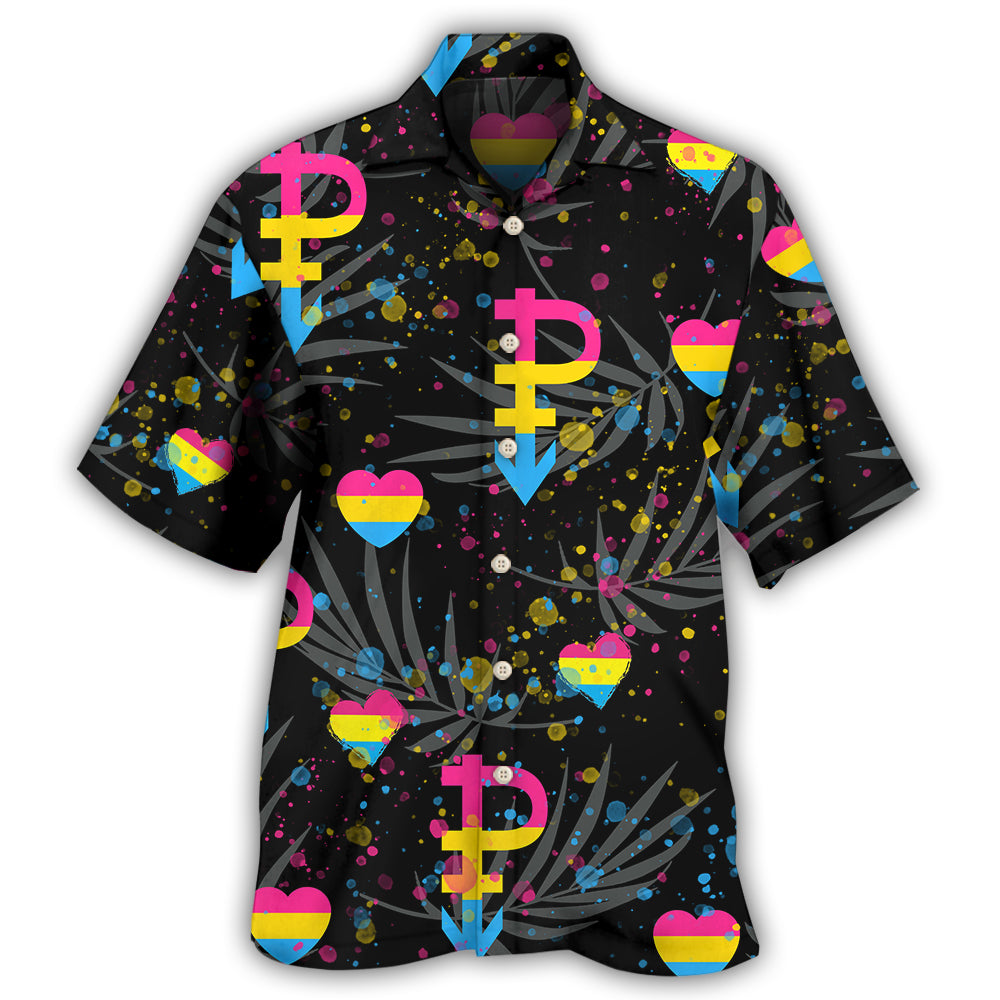 Tropical Rainbow Pride Pansexual Leaf Design Hawaiian Shirt For Beach Days, Summer Outings, And Thoughtful Gift Giving