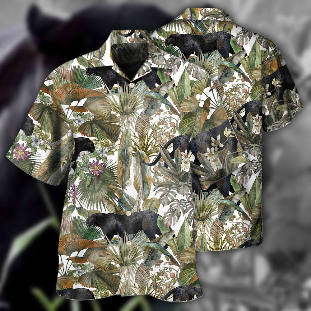 Tropical Panther Leaf Hawaiian Shirt Artwork View For Coastal Escapes And Resort Style