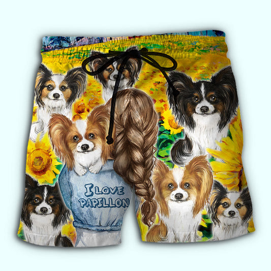 Sunflower Papillon Beach Shorts For Tropical Holidays And Leisure And Relaxation