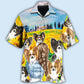 Papillon Dog Sunflower Hawaiian Shirt For Island Vacations, Weekend Events, And Relaxed Everyday Outfits