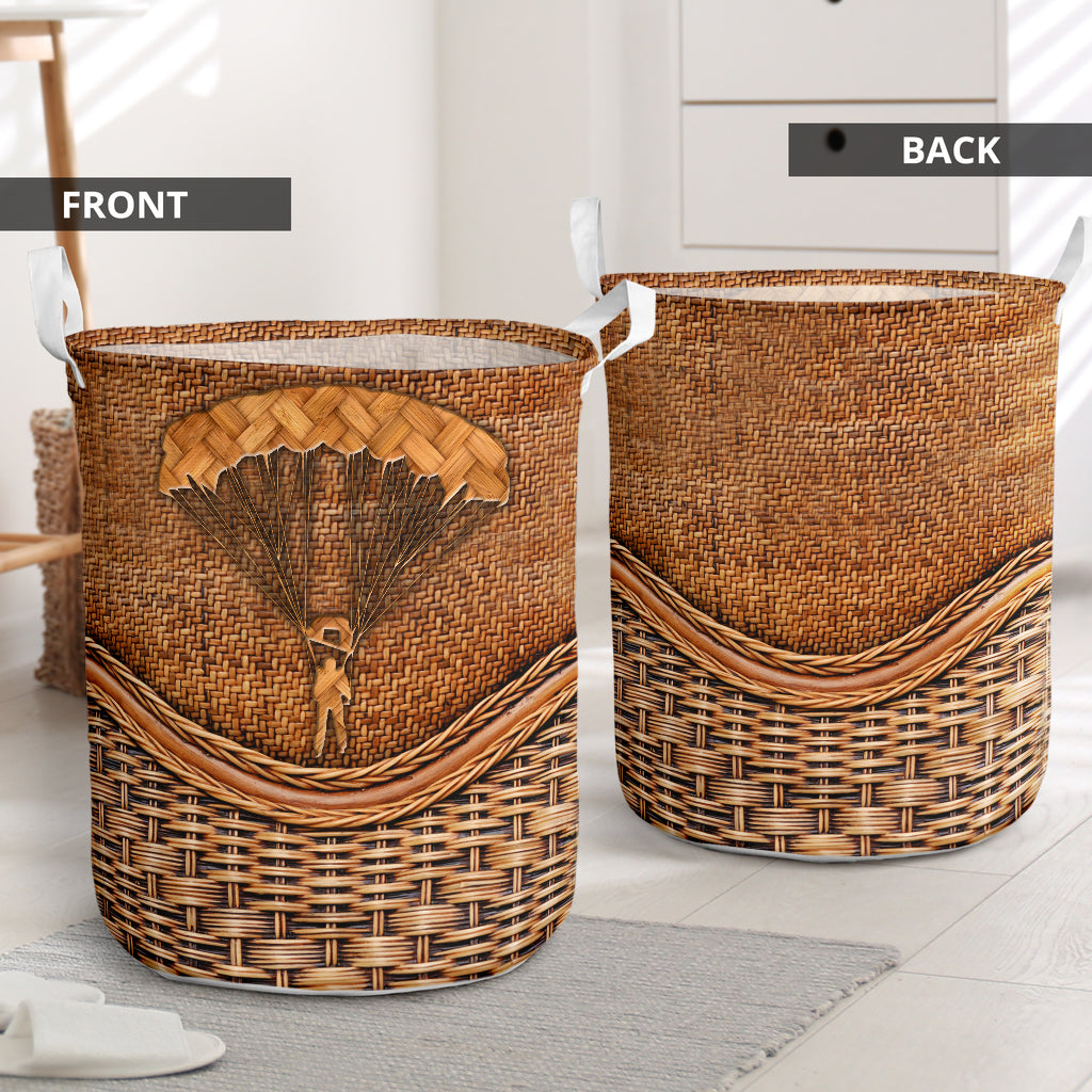 Parachute Rattan Texture Laundry Basket For Room Home Organizer