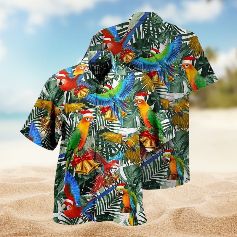 Christmas Creative Pattern Hawaiian Shirt For Winter Celebrations, Beach Travel, And Relaxed Holiday Wear