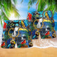 Parrot Love Life Colorful Place Hawaiian Print Beach Shorts For Wildlife Inspired Summer Style