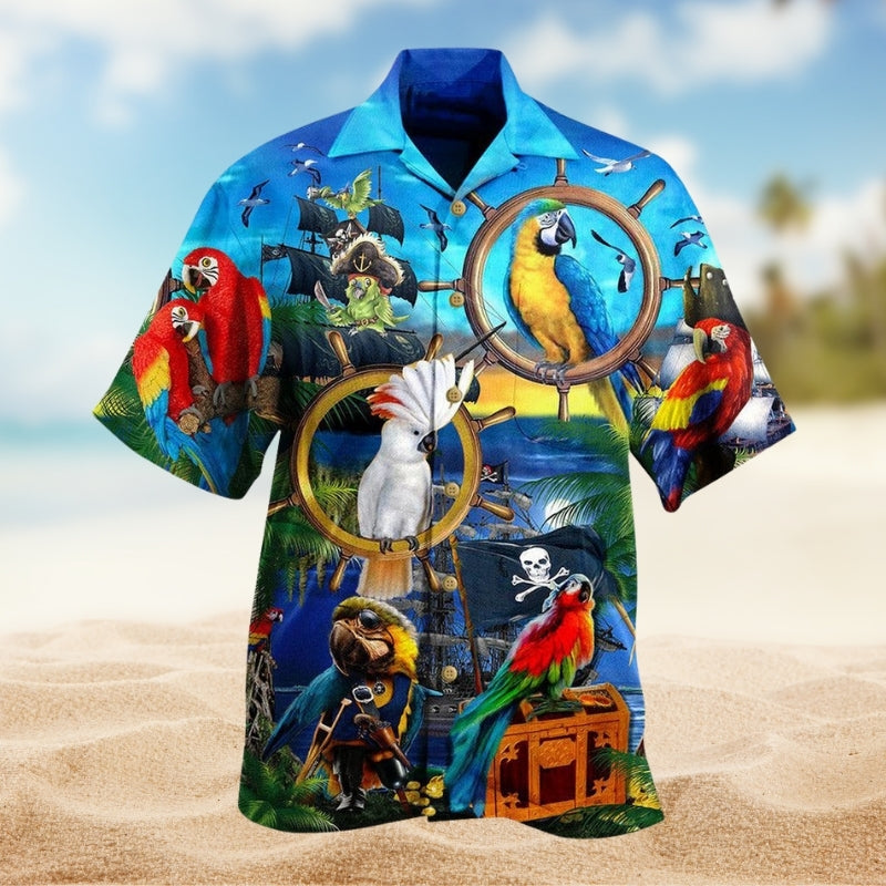 Tropical Parrot Hawaiian Shirt For Vacation Cruise, Summer Road Trip, And Thoughtful Gifting