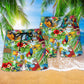 Parrot Tropical Floral Beach Shorts Pattern Detail For Poolside Fun And Flexible Everyday Wear
