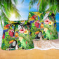 Parrot Tropical Floral Beach Shorts Pattern Detail For Seaside Leisure And Comfortable Resort Style