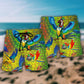 Parrot Mardi Gras Color Hawaiian Print Beach Shorts For Relaxed Warm Weather Wear