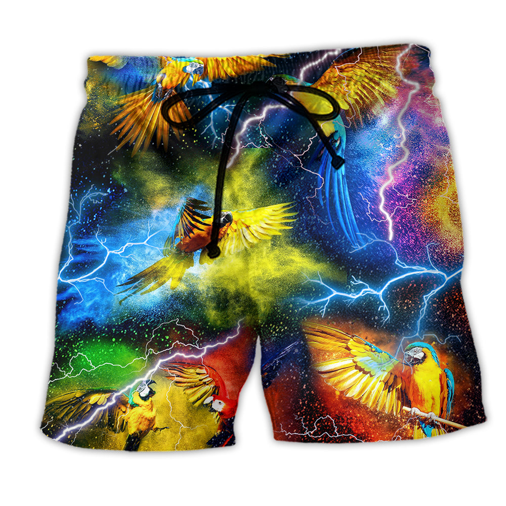 Parrot Beach Shorts For Island Getaways And Versatile Outdoor Wear