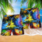 Parrot Beach Shorts Pattern Detail For Vacation Style And Versatile Outdoor Wear