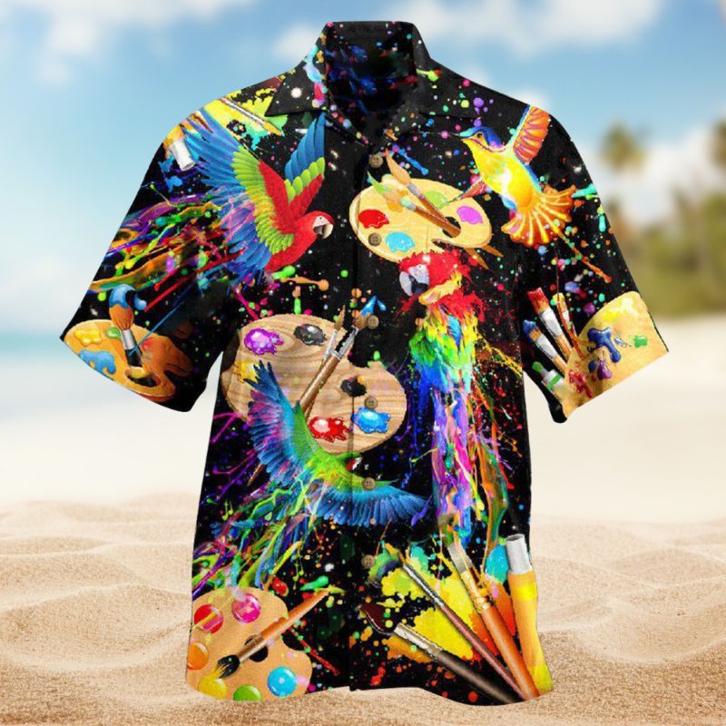 Watercolor Parrot Dream Hawaiian Shirt For Animal Lovers, Beach Travel, And Casual Summer Style
