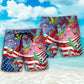 Parrot USA Flag Firework Independence Day Beach Shorts For Beach Trips And Relaxed Vacation Styling