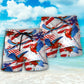Parrot America Flag Independence Day Beach Shorts Pattern Detail For Sunny Outdoor Activities