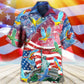 Parrot American Flag Independence Day Hawaiian Shirt Artwork View For Weekend Travel And Beach Style