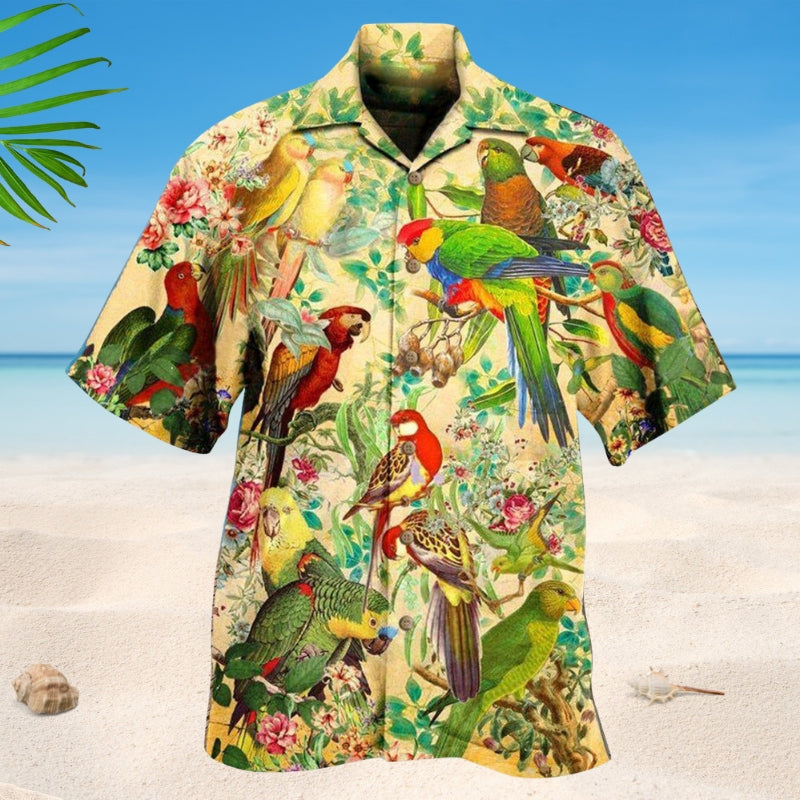 Vintage Parrot Hawaiian Shirt For Coastal Getaways, Outdoor Gatherings, And Thoughtful Gift Giving