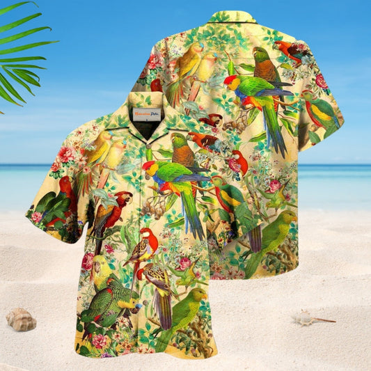 Vintage Parrot Hawaiian Shirt For Coastal Getaways, Outdoor Gatherings, And Thoughtful Gift Giving