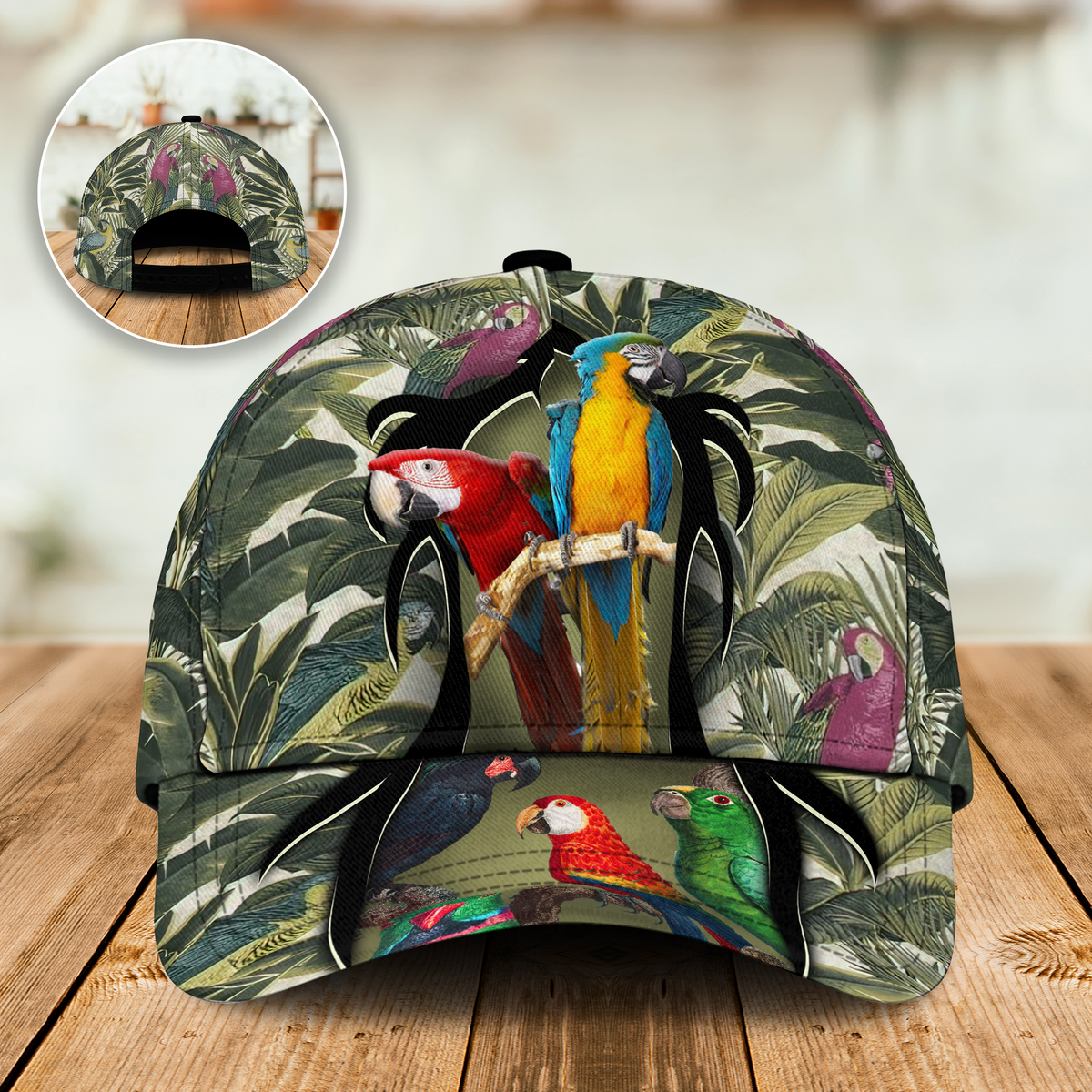 Parrot Couple Love Happiness Classic Cap For Casual Styling Holiday Travel And Weekend Adventures