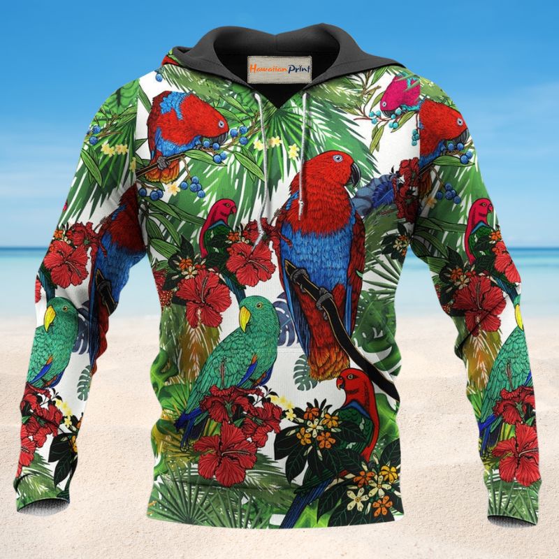 Red Green Parrot Garden Hoodie For Nature Lovers Everyday Adventures And Thoughtful Gifting