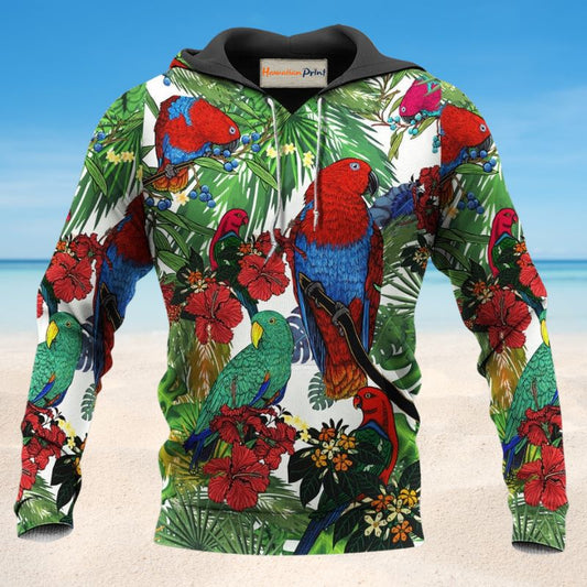 Red Green Parrot Garden Hoodie For Nature Lovers Everyday Adventures And Thoughtful Gifting