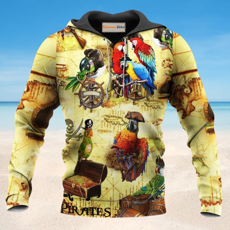 Parrot Pirate Crew Hoodie For Bold Casual Looks Travel Days And Comfortable Style