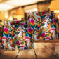 Colorful Tropical Leaf Parrot Beach Shorts Pattern Detail For Resort Wear And Bright Seasonal Outfits
